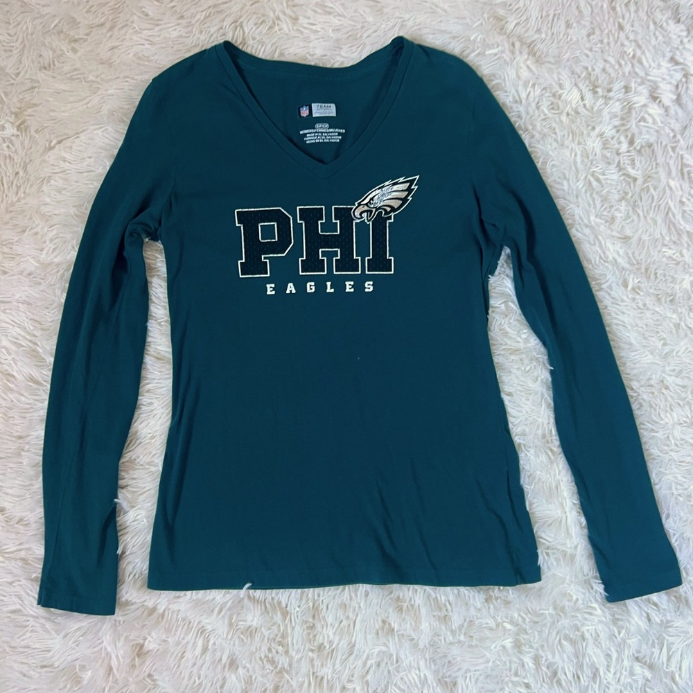 Philadelphia Eagles Women’s Small Long Sleeve V-Neck NFL Team Apparel
